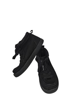 Billy Footwear Black Canvas High-top adaptive sneakers 1Y
